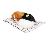 Omquot Make Sound Sleeping Dog Toy, Cute Plush Simulation Puppy Doll for Children's Gifts, Decorative Ornaments for Bedroom, Office, 7.1 x 5.3 Inches, LR41 Button Battery x 2 (Migraines)