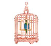 Omquot Miniature Dollhouse Bird Cage Metal Durable for 1/12 Dollhouse Decoration, Lightweight, for Action Figures, Photography Prop, Suitable for and Craft Lovers (Rose Gold)