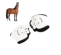 Omquot Ponytail Resistant Breathable Hind Leg Gaiters for Jumping and Training, White (M)