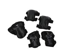 Omquot Protective Gear Set, Durable Knee Pads, Elbow Pads, Wrist Guards Set for Adults, Black PVC Sponge, 6 Pieces