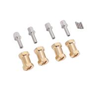 Omquot RC Hexagonal Brass Wheel Hubs Set for SCX10 1/10 RC Crawler Solid Extension Hub Drive Replacement for Off-Road Lovers (Gold)