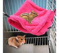Omquot Small Pet Hammock, Soft Hanging Sleeping Bag, Warm Nest Bed for Hamster Sugar Glider, Cute Pet Climbing Hammock for Easy Hanging