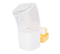 Omquot Spacious Cage Water Bowl Dispenser for Cat and Dog Cages, Hanging Design, Durable Plastic, 1 x Pet Cage Water Dispenser (Yellow)