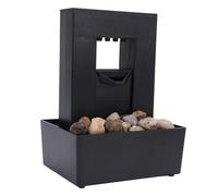 Omquot Tabletop Fountain, Decorative Indoor Fountain Rugged Construction Compact Pebble Design LED Light Space Saving USB Power Cable for Bedroom