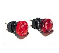 Omron A165E-S-02 Emergency Stop Operation Unit and Switch, Solder Terminal, IP65 Oil-Resistant, 16mm Mounting Aperture, Non-Lighted, Push-Lock Turn-Reset Operation, 30mm Diameter, Double Pole Single Throw Normally Closed Contacts