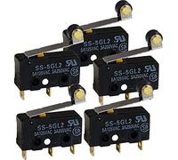 Omron SS5GL2 Microswitch 125 VAC, 5A Micro Limit Switch, Hinge Roller Momentary Snap Action (Pack of 5)
