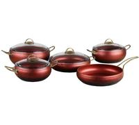 OMS 9PC Granite Cookware Set - Red OMS Red