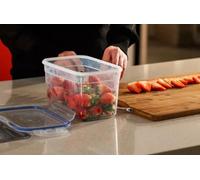 OMS Home Store Airtight Food Storage Containers Clip Lock Lid 100% Non-Leak BPA Free Cereals Pet Food (3L Rectangular)