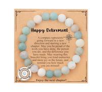 OMSEEN Graduation Gifts for Her Him Class of 2025 Graduation Retirement Bracelets Inspirational College Graduation Compass Bracelet for 5th 8th Men Women, 5 UK, Stone, no gemstone