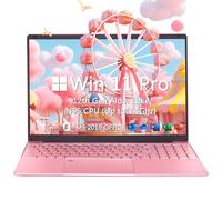 OMSERVB 15.6" Pink Laptop,12th Gen N95(Up to 3.4Ghz),DDR4 32G RAM, 512GB NVME SSD, Windows 11&Office 2019,Fingerprint Lock,Portable Notebook PC with Backlit KB (TB, 1)