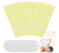 Omsscun 20Pcs Ear Candles for Wax Removal, Natural Beeswax Hopi Ear Candles with 10 Protective Disks and 20 Cotton Swab, Ear Candles for Blocked Ears, Relieve Stress, Improve Ear Condition