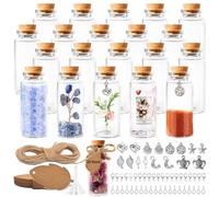 Omsscun 20Pcs Small Glass Bottles with Cork, 30ml Mini Glass Bottle with Stoppers, Empty Spell Jars, Miniature Potion Bottle, Wish Bottles for Wedding Favours, Party Favours, DIY Crafts, Decoration