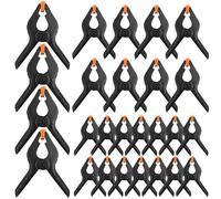 Omsscun 26 Pcs Spring Clamps, 2/3 /4 inch Nylon Spring Clips, Clamp Set with Large Small and Mini Clamps for Woodwork, Photo Backdrop, Photo Studios,Tarpaulin, DIY Projects