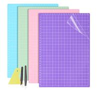 Omsscun 4Pcs Cutting Mat for Cricut Maker, 22 * 32cm Craft Mat, Light/Standard/Strong/Fabric Grip, Self Healing Cutting Mat with Scraper, Sticky Mat Adhesive for Cricut, Quilting, Sewing