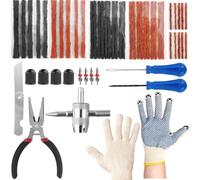 Omsscun 55Pcs Tyre Repair Kit, Car Tyre Puncture Repair Kit, Tubeless Tyre Repair Kit set, Puncture Repair Kit Car with Tyre Valve Tool for Car, Truck, Motorcycle, Jeep, Tractor etc