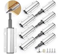 Omsscun 8 PCS Push to Open Door Catches, Push to Open Latch with Screws, Push to Open Magnetic Door Catch, Push to Open, Magnetic Push to Open Latch for Door Drawer Cabinet(Silvery)