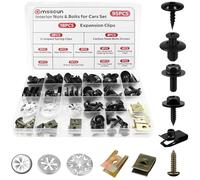 Omsscun 95 Pcs Car Screws and Nut Clip Kit, 18 Pcs Car Trim Clips and 3 Sizes Heat Shield Repair Kit, 3 Sizes U Type Fastener Clip, Car Clips for Car Bumper, Undertray, Fender and Door Trim
