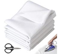 Omsscun Interfacing for Sewing Iron On, 90cm x 4m Iron On Interfacing, Lightweight 30gm White Fusible Fleece with Scissors, Fusible Interfacing for Sewing, Quilting, Topstitching, Crafting, Collars