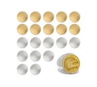 OMTech Blank Brass Challenge Coins, 40 mm 20pc Custom Coin Set for Laser Engraving with 10 Brass & 10 Silver, Engravable Commemorative Tokens with Acrylic Protection Cases for DIY Craft Birthday