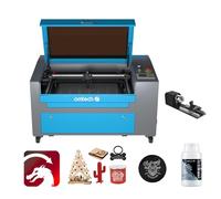 OMTech CO2 Laser Engraver and Cutter for Wood 60W, Leather, Laser Engraving and Cutting Machine with 400x600mm Bed, Ruida Control Panel(with Lightburn&Rotary Cutter)