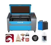 OMTech CO2 Laser Engraver and Cutter for Wood 60W, Leather, Laser Engraving and Cutting Machine with 400x600mm Bed, Ruida Control Panel(with Lightburn&Water Chiller)