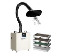 OMTech Fume Extractor with 4 Stage Filtration, 300W 467 m3/h Smoke Absorber with Remote Control 1-300 min. Timer, 10 Speed Wheeled Smoke Purifier for Laser Engravers Cutters Welding Soldering Station