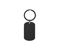 OMTech Keychain Blank Set, 20pc Dog Tag Set with 10 Silver & 10 Black, Stainless Steel Rectangular Stamping Blanks for Laser Engraving, Engravable Name Tags with Rings for DIY Luggage Backpack More