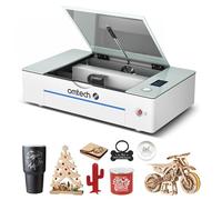 OMTech Polar 55W Desktop Laser Engraver, 510x300mm CO2 Laser Engraving Machine with 2 Rotary Axes Autofocus 5MP Camera Water Chiller, Touch Screen Laser Cutting Machine for Wood Acrylic Glass More
