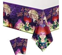 Omto 2pcs Hocus Pocus Tablecloth Disposable Tablecover Birthday Party Supplies and Decorations for Kid Boy Baby Shower Rectangle Tables 70"X42",2 Pack