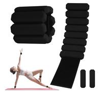 Omtofo 2lb 1 Pair Adjustable Ankle And Wrist Weights, Portable Weights For Fitness, Running, Yoga, Pilates, Rehabilitation, Pool Leg Hands, Women Men (Black)
