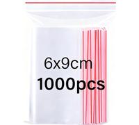 Omtofo Pack of 1000 Reusable 6 x 9 cm Clear Resealable Zipper Bags, Low Density Polyethylene (LDPE) Material, Ideal for Food Storage and Organization