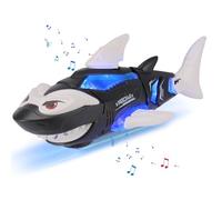 OMUIETIO Baby Crawling Shark Toys with LED Light and Music,Electric Robot Shark,Walking Interactive Sensory Toy, Suitable as a Gift for Boys and Girls(Batteries not included) (Grayish black)