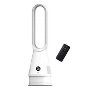 OMUIETIO Bladeless Tower Fan with Remote Control Timer Function, 80° Oscillating Bladeless Fan with Air Purifier, Tower Fans Cooling Quiet Bedroom LED Display 8 Speeds 9H Timer 32db (White)