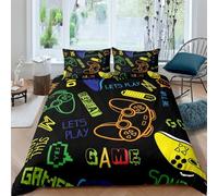OMUYQAQ 3D Gaming Duvet Cover for Boys Girls Video Games Comforter Cover Teens Gamepad Controller Bedding Set for Kids Family Game Room Decor 3Pcs All Season (Color 6,King:220x240cm(3Piece))