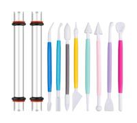 Omvial Polymer Clay Tools Kit, Acrylic Roller with Thickness Rings Clay Sculpting Tools, for Air Dry Clay Art DIY Craft