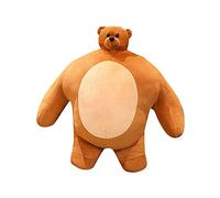 OMVOVSO Tiny Head Teddy Bear Pillow, Small Head and Big Body Stuffed Animal, Plush Adorable Gifts, Brown, 55CM