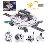 OMWay STEM Solar Robot Toys, 6-in-1 Experiment Science Kits for Kids Age 8, Easter Birthday Gifts for 9 10 11 12 13 14 Year Old Boys Teens, Building Space Robotics DIY Kit