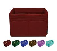 OMYSTYLE Purse Organizer Insert, Felt Tote Bag Organizer Insert with 5 Sizes, Handbag Dividers for Inside Purse, Compatible with Longchamp, Neverful, Speedy and More, Dark Red, Reg M