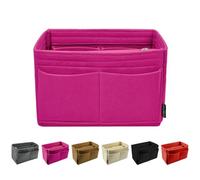 OMYSTYLE Purse Organizer Insert, Felt Tote Bag Organizer Insert with 5 Sizes, Handbag Dividers for Inside Purse, Compatible with Longchamp, Neverful, Speedy and More, Rose, Reg M
