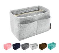 OMYSTYLE Purse Organizer Insert for Handbag Storage, Felt Bag Organizer for Tote & Purse, Tote Bag Organizer Insert with 5 Sizes, Compatible with Neverful Speedy and More, Light Grey, L