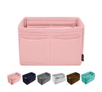 OMYSTYLE Purse Organizer Insert for Handbags, Felt Bag Organizer for Tote & Purse, Tote Bag Organizer Insert with 5 Sizes, Compatible with Neverful Speedy and More, Pink, L