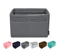 OMYSTYLE Purse Organizer Insert for Handbags, Felt Bag Organizer for Tote & Purse, Tote Bag Organizer Insert with 5 Sizes, Compatible with Neverful Speedy and More, Dark Grey, L