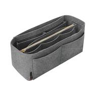 OMYSTYLE Purse Organizer Insert for Handbags & Tote Bags, Felt Bag Organizer with 5 Sizes, Compatible with Neverful Speedy and More, Grey, Slender Medium