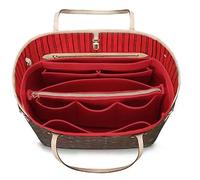 OMYSTYLE Purse Organizer Insert for Tote & Purse, Felt Bag Organizer with 5 Sizes, Compatible with Neverful Speedy and More, Red, Slender Large