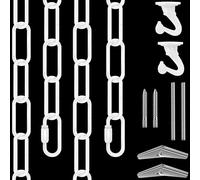 Omytie - 12ft heavy duty hanging chain kit with connecting locks and ceiling hooks for lighting fixtures, chandelier, pendant, lantern, swing lamp, basket