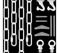 Omytie 15 Ft Heavy Duty Hanging Chain Kit with Connection Locks/Swag Ceiling Hooks for Lighting Fixture, Chandelier, Pendant, Lantern, Swag Lamp, Plant/Flower/Fruit Basket, Bird Feeder (White)