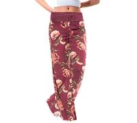 OMZIN Wide Leg Long for Women with Drawstring Beach Fitness Soft Pajama with Floral Pattern Comfortable Pants Light Red M