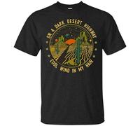 On A Dark Desert Highway Cool Wind in My Hair T-Shirt Graphic Top Printed Shirt Short-Sleeve Tee Mens Size 3XL Black