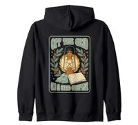 On A Good Chapter Reading Camping Lantern Bookish Pines Zip Hoodie