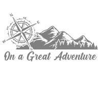 ON A Great Adventure Mountain Forrest Nature Vinyl Decal Camper Van Caravan Sticker Graphic (White, Large 1000mm)